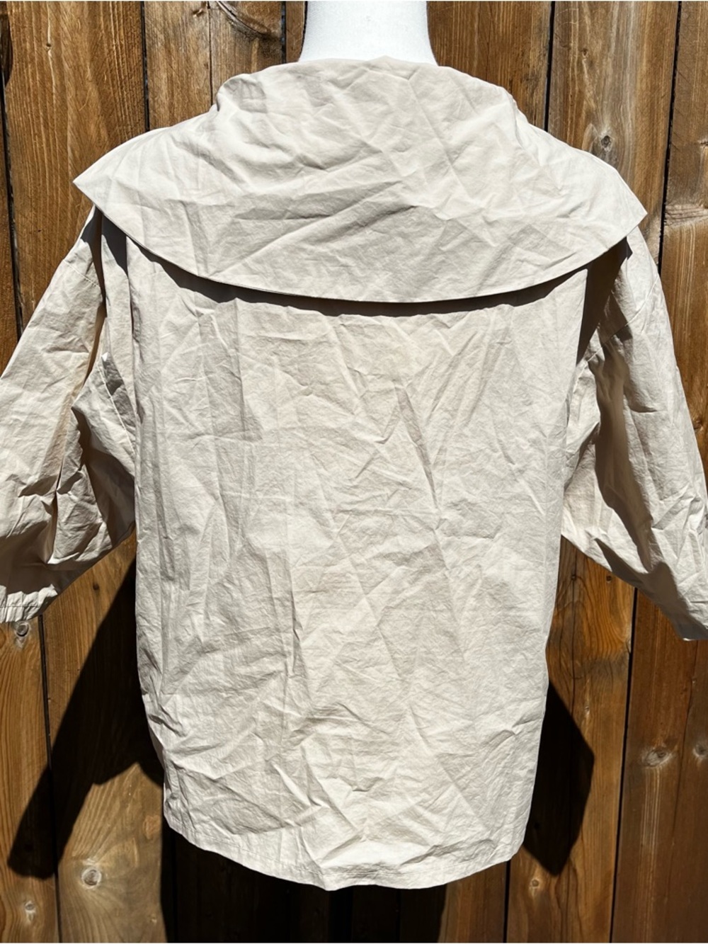 Brand New Black Crane 100% Cotton Relaxed Cream Button-Front Women's Top - Picture 2 of 9